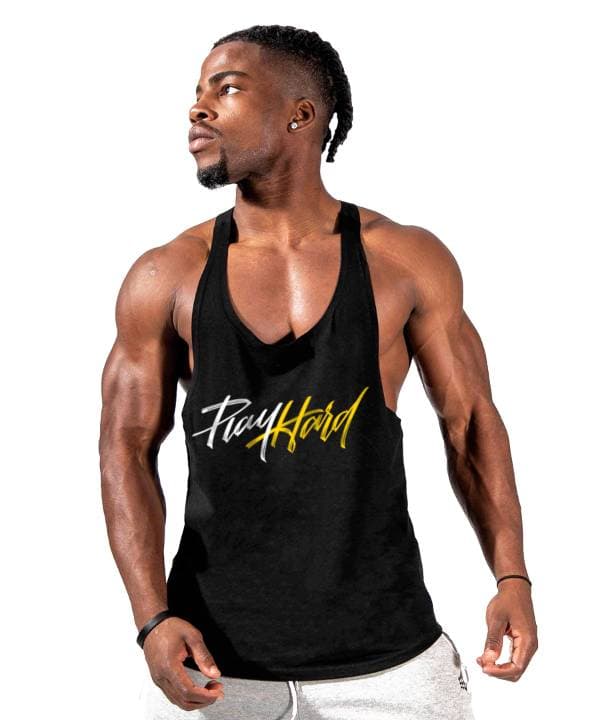 Play Hard Gym Fitness Tank Top Sporcu Atleti Siyah