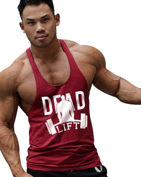 Dead Lıft Fitness Gym Tank Top Sporcu Atleti Bordo